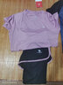 骆驼（CAMEL）弹力健身服女瑜伽运动训练两件套装 Y8S1QL8628-1 夕岚粉/灰 XXL 实拍图