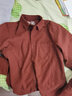 MUJI 男式 法兰绒 衬衫 男士长袖衬衣外套 休闲纯棉全棉 ACA77C1A 砖红色 S (165/84A) 实拍图