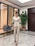 晨芙小西装外套女中袖休闲职业装西服套装气质网红款时尚主持人工作服 88237单件杏色西装 XL 建议110-120斤 实拍图