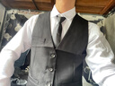 花花公子西服男休闲西装男士西服套装外套伴郎新郎商务休闲正装衣服三件套 一扣黑色西服+西裤+马甲+衬衫 L 实拍图