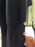 欧莎（OSA）设计感灯笼袖针织衫毛衣女春装新款显瘦上衣 黑色 XL 晒单实拍图