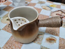 瓷牌茗茶具（cipaiming teaset）茶壶粗陶烧水壶户外酒精炉煮茶壶陶瓷围炉煮茶茶具套装 渐变条纹月芸侧把壶 实拍图