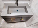 欧帝奴（OUDINU） 浴室柜岩石一体台盆柜组合洗手洗脸洗漱台镜柜简约面盆套装 栗子灰玻璃镜柜100CM-全套配件 实拍图