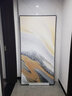 水竞 玄关装饰画竖版油画现代简约走廊挂画客厅背景墙壁画轻奢抽象画 石来运转 摩登黑(铝合框) 90*180 实拍图