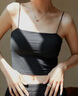 VKSK少女背心女吊带女内搭夏季外穿打底衫（2件装）女士打底莫代尔手感背心女学生抹胸防走光上衣 黑1白1（85斤到105斤左右） 实拍图