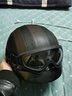 摩多汇合（MODOCONFLUENCE）自行车头盔复古男女四季半盔骑行防护安全帽护耳护颈冬季保暖皮盔 黑棕（赠护目镜） 实拍图