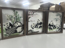 老秀馆蜀绣熊猫伴手礼双面刺绣摆件工艺品中国特色礼物送老外文创纪念品 胡桃木外框-梅花熊猫 实拍图