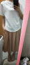 苏彩尼棉麻连衣裙女装2024年夏季新款小个子时尚休闲收腰显瘦中长款裙子 上白下卡其 S（建议90-100斤） 实拍图