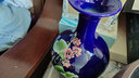 汪洋大海景德镇瓷器花瓶酒柜客插花家居装饰工艺品博古架陶瓷水培养花玄关 蓝荷花赏瓶+木底座 实拍图