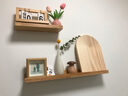 爱必居墙上置物架免打孔实木隔板背景墙壁挂卧室墙壁板子简易搁板 30*10cm（原木色） 实拍图