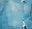 BASIC HOUSE/韩系圆领镂空针织衫女2024夏季新款纯色小外套 蓝色 S 晒单实拍图