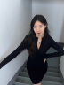 皮尔卡丹黑色性感辣妹纯欲连衣裙子女2025春秋新款显瘦收腰长袖包臀后妈裙 黑色【连衣裙女夏/垂坠感连衣裙 M 45/55kg 实拍图