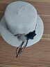 七襄 帽子夏天遮阳帽女出游度假草帽户外休闲防晒帽纯色可折叠小檐花朵太阳帽凉帽 米色 实拍图