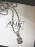 AHK26字母钛钢项链男女士百搭潮流情侣吊坠七夕情人节礼物送男女朋友 潮流满钻项链 【S】+品牌礼盒 实拍图