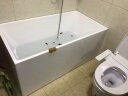 艾吉诺 独立式家用浴缸 小户型保温欧式方形薄边浴缸 成人情侣浴缸ins风 白色独立式空缸 约1.2x0.7x0.58米单靠 实拍图