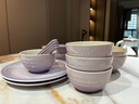 摩卡色mocarose碗碟套装碗盘家用餐具套装整套乔迁搬家新婚礼物炻瓷碗筷 炻彩香芋紫（精美礼盒装） 20头 实拍图