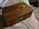 胖景品首饰盒实木带锁欧式精致高档复古木质首饰品收纳盒手表盒 新款【优质松木】首饰盒 实拍图
