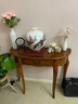 乐满庭美式入户玄关柜全实木玄关桌半圆玄关台靠墙欧式走廊过道小美背几 板栗色120长*30宽*85高 实拍图