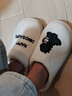 安尚芬棉拖鞋男士秋冬季新款加绒保暖室内居家厚底防滑月子棉鞋女款 白色【小恐龙】 40-41 实拍图