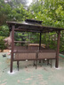 御藤美家（ROYAL RATTAN）户外露天庭院凉亭防腐木四柱亭帐篷雨棚农家乐展销活动遮阳棚 3X3米+3座板+桌【立柱10/铝合金框架】 实拍图