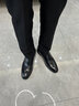 老爷车（WECKER）秋冬男士皮鞋真皮增高鞋商务正装皮鞋男青中年爸爸鞋加绒保暖男鞋 9608黑色[平跟单鞋款] 41 实拍图