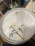 希迪北欧托盘家用放茶杯水杯杯子茶盘客厅长方形水果盘白色收纳盘子 圆形-中号-富贵竹 实拍图