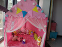 小斑鸠（little dove） 儿童帐篷室内游戏屋/加大款家用公主房城堡/男女孩儿童玩具礼物 条纹西瓜红(含法兰绒垫)送灯+旗 实拍图
