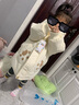 G.duck童装儿童羽绒服2024新款女童中长款洋气加厚女孩小童宝宝冬季外套 米白色 110 建议身高100-110(充绒量101g) 实拍图