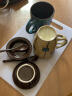 悠瓷（youcci） 陶瓷杯子家用牛奶杯创意鼓型手绘咖啡杯 办公室水杯带盖带勺马克杯日式复古 鼓型卡布其+棕瓷盖 实拍图