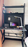耐家（Naijia） 电脑桌台式家用书桌书架一体桌椅套装桌子带收纳卧室 【单桌+书架】带洞洞板+黑120CM 实拍图