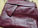瑾安（JINAN）真皮女包斜挎包包牛皮软皮百搭中年妈妈包大容量三层单肩包女士包 酒红色小号 实拍图