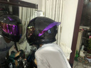 AVA闪电碳纤维头盔男女机车四季防雾摩托车全盔夏季黑武士 亮光闪电紫 L(推荐58-59头围） 实拍图