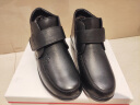 红蜻蜓女鞋真皮软底妈妈鞋加绒春秋新款保暖老人鞋皮鞋防滑中老年棉鞋女 9216黑色棉鞋 加绒 38 实拍图