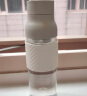 乐扣乐扣（LocknLock）耐热玻璃便携提手水杯子防烫杯套带网片复古波普玻璃杯茶杯 LLG594WHT-500ML-白 实拍图