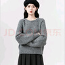 斐特玛短款灰色毛衣女秋冬2025新款加厚圆领内搭打底针织衫慵懒风小个子 灰色 L 实拍图