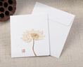 倾沫中国风创意简约贺卡卡片 迷你生日祝福卡创意留言卡中秋节祝福语小卡片 05莲花10个 实拍图