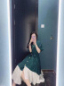 单蜜（Danmi）短袖雪纺连衣裙女装2024年夏季新款时尚中长款法式小个子夏天裙子 新墨绿色 L 晒单实拍图