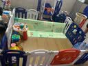 幼贝臣儿童游戏围栏宝宝婴儿学步爬行垫安全护栏栅栏家用室内儿童游乐场 1.5m*1.8m蓝白+秋千画板+篮球架 实拍图