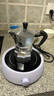 比乐蒂（Bialetti）【百年品牌】摩卡壶 经典意式手冲咖啡壶家用浓缩手动咖啡机礼物 3杯份+2.0电陶炉(雅白色) 120ml 实拍图