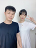 BINYUXD【高品质三件】莫代尔棉冰丝t恤男士短袖夏季纯色打底体恤衫速干T 1.白+黑+铁灰 XL ( 建议110-130斤) 实拍图