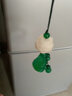 持为 手机挂件玉坠挂饰短款中国风手工编挂绳玉石个性创意菩提挂坠吊坠女手机链金色知了葫芦紫色绿玉髓钱袋 福禄双全-绿玉髓 实拍图