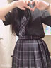 贵兰姿jk制服女套装半身裙子夏季学生百褶裙日系短裙三角函数JK正版原创 南枝柳绵（格裙+短袖衬衫+领结） 2XL 【125-140斤】 实拍图