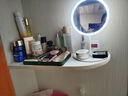 飞旺藤达led智能化妆镜带灯女生卧室梳妆台小镜子学生宿舍桌面补光梳妆镜 可爱大屏圆镜三色灯光【珍珠白】 实拍图
