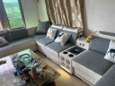 樱格莱（yingelai）沙发客厅现代简约多功能免洗猫抓布大户型布艺沙发组合整装贵妃 七件套3.98米 乳胶弹簧版（偏软） 实拍图