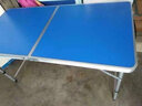 折叠桌户外桌椅便携式桌子宣传桌野餐桌展销桌广告桌野营摆摊地摊烧烤桌家用简易铝合金培训桌庭院展业桌 【普通】圆管蓝色（不含凳子） 实拍图