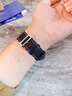 istrap苹果手表表带真皮爱马仕同款牛皮适用apple watch手表带S11/10/9/8/7/6/SE男女士iWatch ultra2/3 栗棕白线丨银色配件 44/45/46MM表盘【适用Wa 实拍图