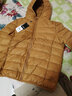 鸭鸭（YAYA）佟丽娅同款冬装连帽轻薄羽绒服女短款轻便薄款保暖新国标外套女款 黄色 4XL 185 实拍图