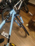 ICOLOUR变速死飞山地自行车男弯把单车公路车赛车实心胎双碟刹成人女中学 减震-蓝白黑24速40刀 实拍图