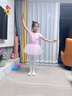 艾舞戈儿童舞蹈服女童短袖芭蕾舞练功服宝宝连体裙粉色公主纱裙 150码 实拍图