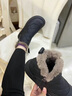 百丽踏保暖雪地靴女款2025新款冬季加绒加厚防滑防水雪地棉女冬棉鞋短靴 黑色 36 实拍图
